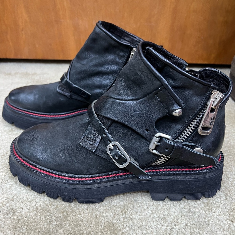 A.S.98 Black Moto Booties EU37 US7